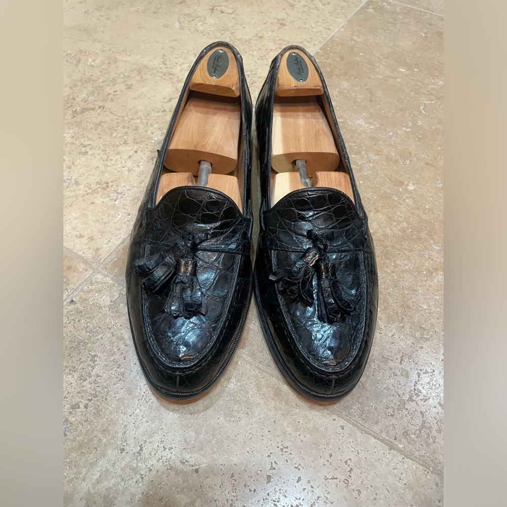 Polo Ralph Lauren Men’s black Crocodile Tassel Loafers